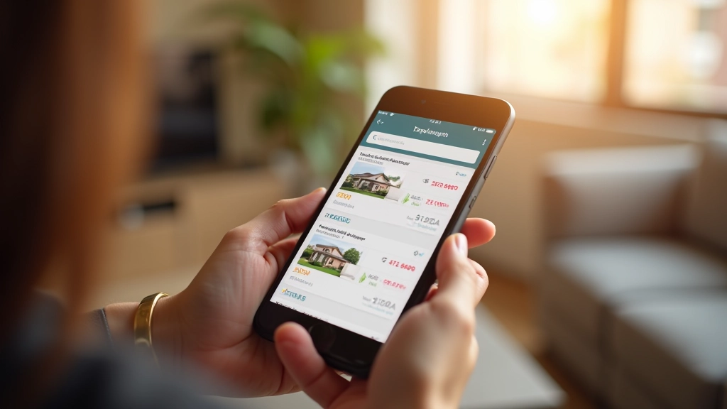 Несколько объявлений о сдаче квартир с указанием цен и площадей на мобильном телефоне