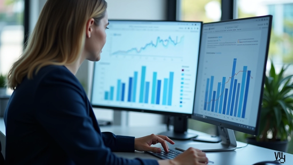 Рабочее пространство аналитики рынка недвижимости с графиками и данными